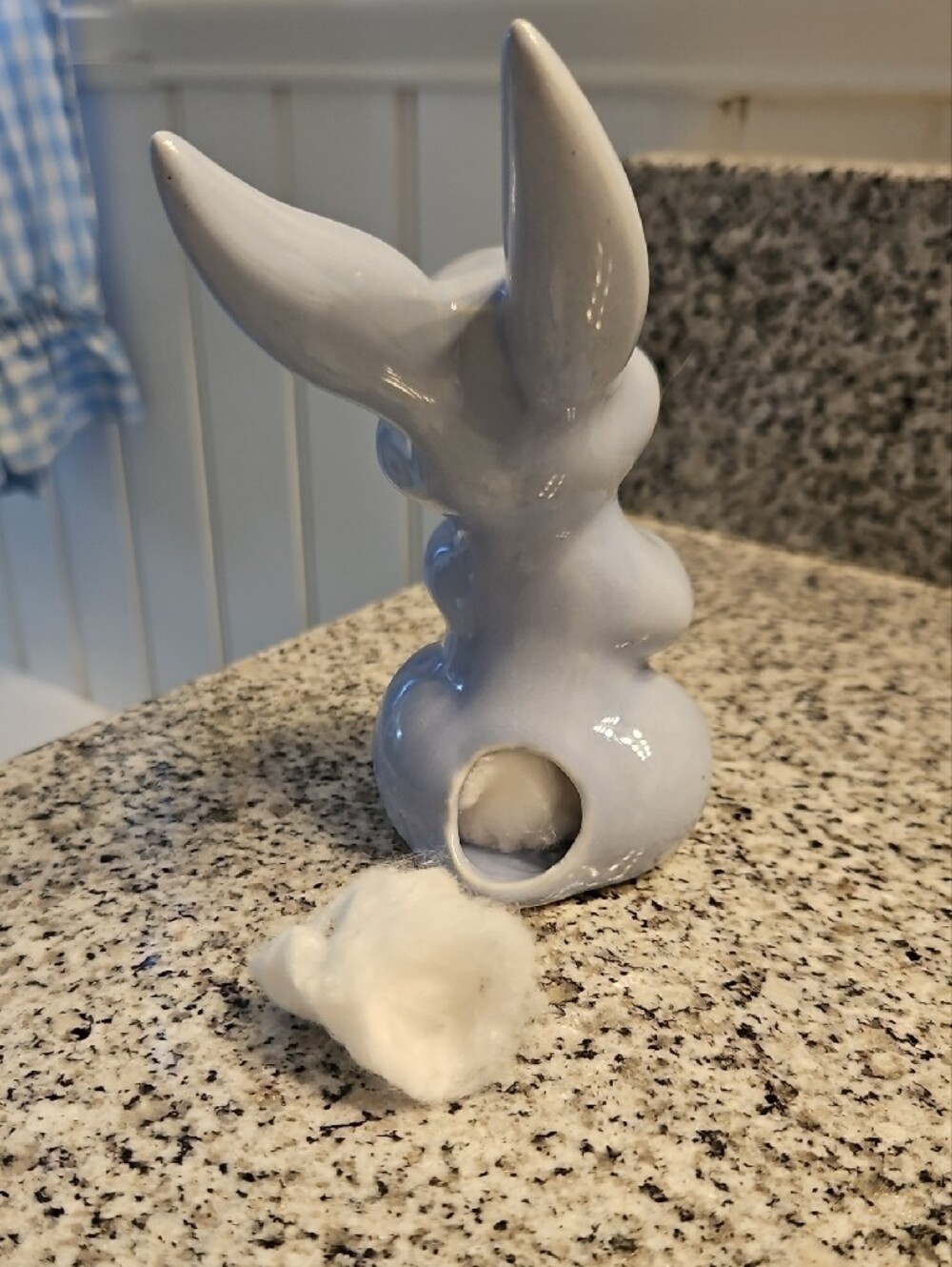 VTG 60s Blue Bunny Cotton Ball Dispenser - Picture 4 of 7